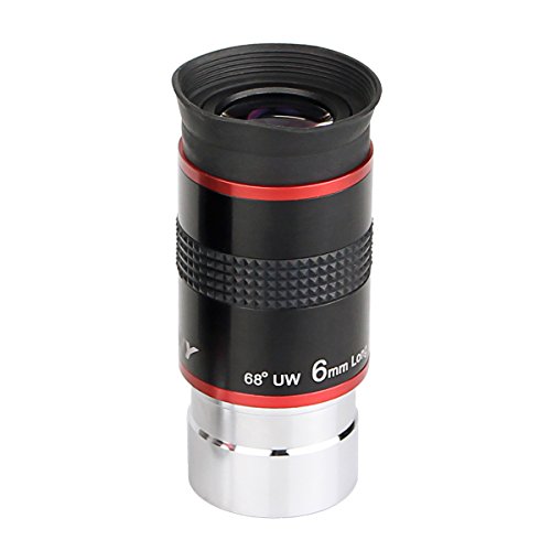 Svbony Ocular para telescópio de 6 mm, grande ângulo ocular de 68°, olho planetário de 1,25", acessórios para telescópios astronómicos com lente FMC, para observação da lua