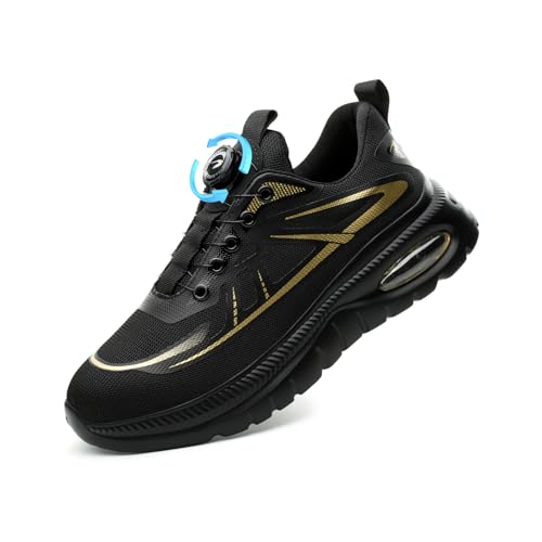 GemChve Sapatos de segurança homem mulher sapatilhas segurança ultraleves confortável antiderrapante desporto calçado de trabalho ponta de aço 37-46UE