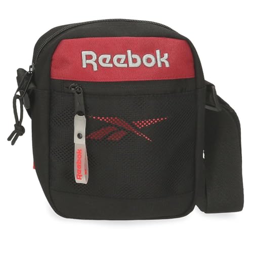 Reebok Portland Bolsa de ombro preta 17 x 21 x 7 cm poliéster, Preto, Bolsa de ombro Reebok