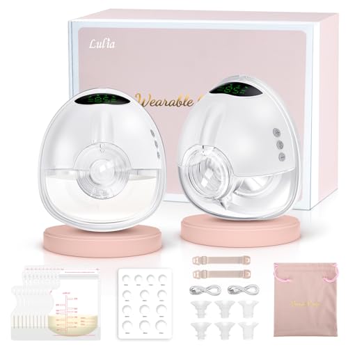 Lulia Lulia Liques, 4 modos e 9 níveis, extrator de leite elétrico mãos livres, sucção forte, grande capacidade de 6 onças, discreto, com bicos de 17/19/21 mm (2 peças)