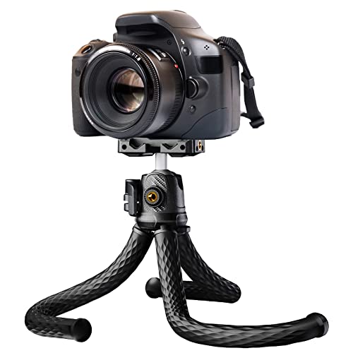 Tripé para telemóvel Goocong flexível tripé câmara tripé portátil com parafuso 1/4'' para iPhone, Samsung, Xiaomi, Canon, Nikon