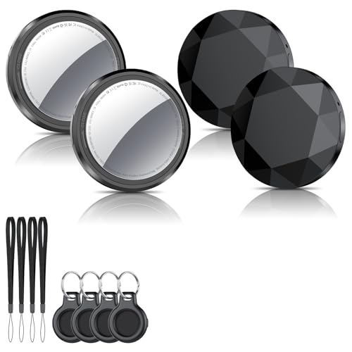Smart Air Tracker Tag 4 Pack, Localizador de objetos Bluetooth funciona com a pesquisa da Apple (apenas iOS), localizador Bluetooth, rastreador para chaves, carteira, mochila, bateria substituível