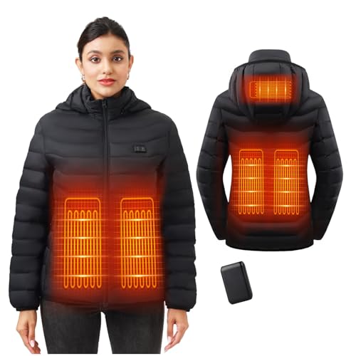 Casaco aquecedor adequado para homens e mulheres, com temperatura ajustável casacos aquecidos com 3 temperaturas e 5 zonas ideal para acampar