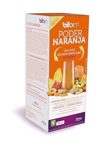 Dielisa BIFORM Laranja PODER - Completo alimento, sabor a laranja com dupla ação, controlo do peso e barriga plana, para combinar com a sua bebida favorita, 500 ml