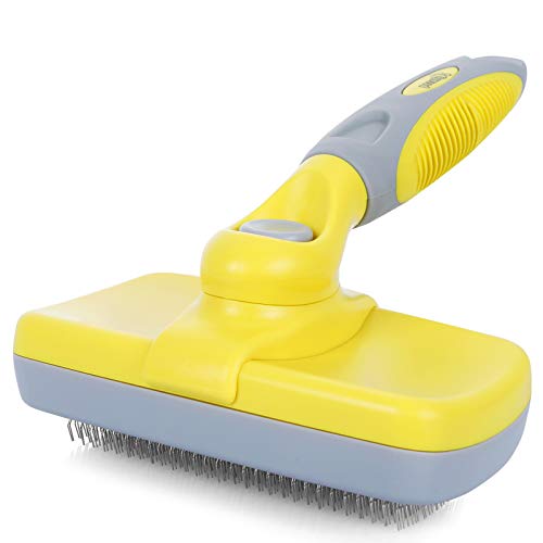 Pecute Escova cães e gatos pente para animais de estimação remover e remover o cabelo morto queima com palhetas flexível