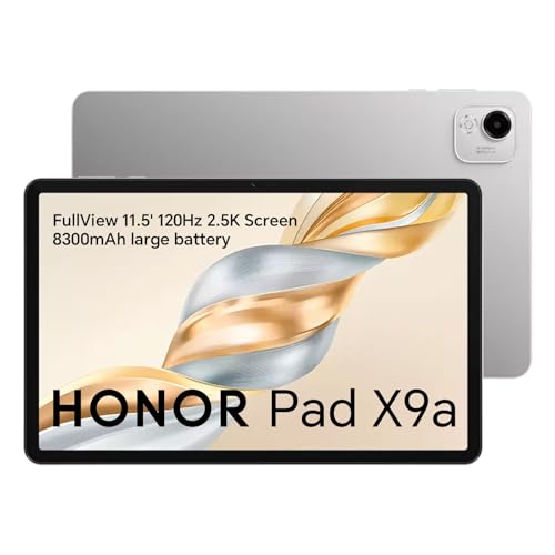 HONOR Pad X9a Tablet 11,5 polegadas Wi-FI, 6 GB + 128 GB, ecrã 120 Hz FullView, bateria 8300 mAh, 4 altifalantes, corpo metálico, Android 15, cinzento