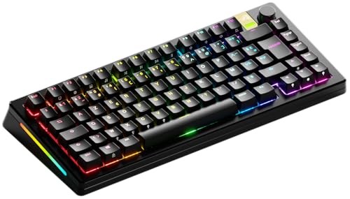 Glorious Gaming GMMK 3 Pro HE: Teclado Gaming sem fio, Hall Effect, carcaça de alumínio, taxa de sondagem 8K, interruptores com Hot Swap MX e HE, ação ajustável, TKL 75%, AZERTY francês - preto