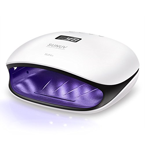 Candeeiro LED unhas SUNUV 48 W secador de unhas SUN4 para gel manicure Shellac com 4 temporizadores, ecrã LCD, sensor e secagem de dupla velocidade de nível sala