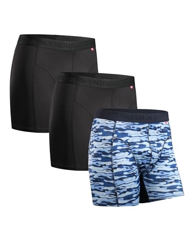 DANISH ENDURANCE Cuecas desportivas homem boxer, justas e respiráveis, conjunto de 3 - roupa desportiva para homem, roupa interior