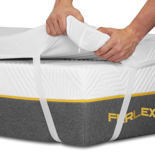 Ferlex - Topper ViscoGel impermeável 5 cm | Topper viscoelástico 100% | tecido Tencel muito macio e fresco, sobrecolchão removível e lavável (160 x 190)
