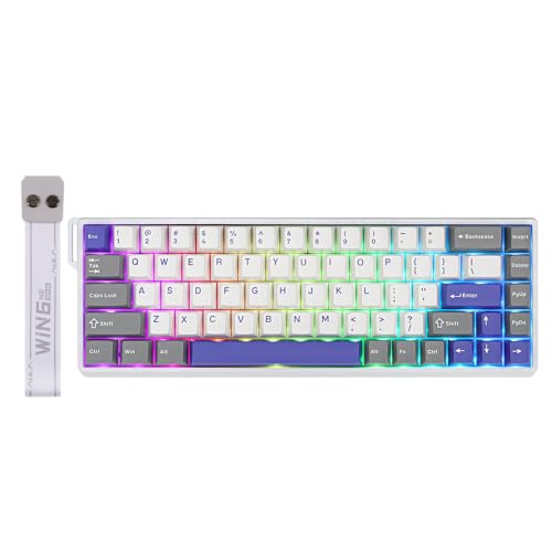 EPOMAKER Sala de aula WIN68 HE teclado magnético com ação ajustável e efeito Hall com latência de 0,3 ms, teclado compacto de cablagem de 65%, taxa de teste de 8000 Hz, Hot-Swap, para win, cinzento