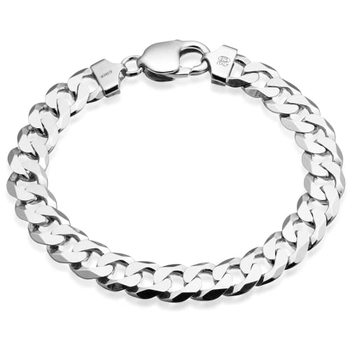 QUADRI - Corrente de prata homem mulher modelo cubana com diamante - prata 925 - largura 7 mm - comprimento 46 | 52 | 56 | 61 cm - certificado Made in Italy