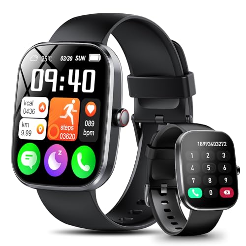 WeurGhy Relógio inteligente homem mulher, 1,91" HD Smartwatch com chamadas Bluetooth, pulseira atividade com pulsómetro, monitor de sono, podómetro, impermeável IP68 Smart Watch iOS Android
