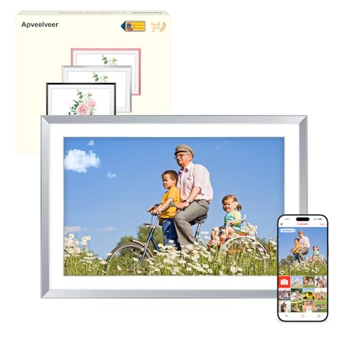Moldura para fotos digital WiFi de 10,1" com 32 GB de memória, moldura de fotos eletrónica com ecrã tátil IPS 1280 * 800, compartilhar fotos/vídeos através da App Frameo, presentes para mulher e homem
