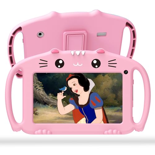 ascrecem Tablet crianças 7 polegadas Android tablet infantil com Wi-Fi dupla câmara controlo parental Quad Core 2 GB RAM 32 GB ROM jogos educativos tablet bebé de 3 a 14 anos rapariga rapaz (rosa)
