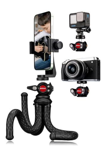 Lammcou Tripé de câmara, 3 em 1 tripé para telemóvel mini tripé flexível tripé tripé leve octopus gorilla tripé de foto tripé para telefone com câmara Actioncam Hero 10 9 8 tripé MAX