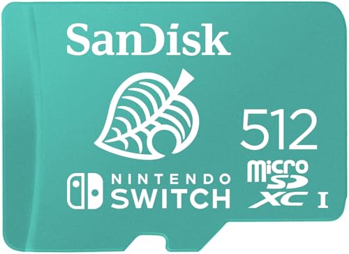 SanDisk Nintendo Micro SDXC 512 GB para Nintendo Switch consoles, até 100 MB/s, edição animal Crossing, adicione armazenamento à sua consola Nintendo Switch, UHS-I, Class 10, U3