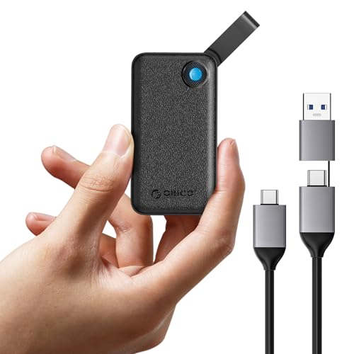 ORICO SSD Externo de 2TB, disco rígido externo SSD até 2000 MB/s, USB 3,2 gerações 2 x 2 SSD portátil com cabo USB C 2 em 1, compatível com smartphones, PS5, Xbox, PC, MacBook/Pro/Air - B20