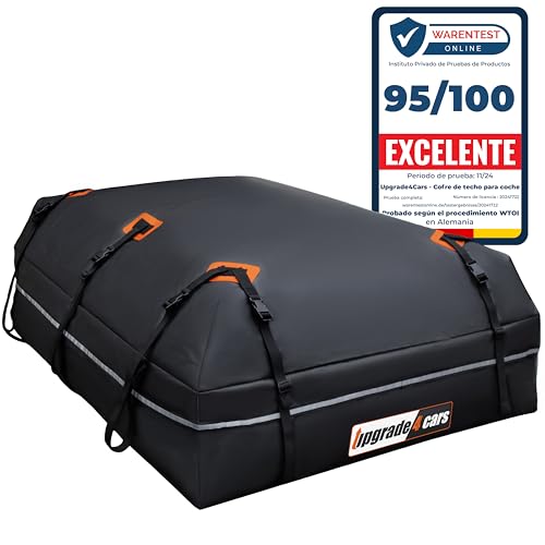 Upgrade4cars Bolsa de teto para carro 566 L, porta-bagagens sem barra inclui todos os acessórios, peito universal dobrável e impermeável 130 x 110 x 40 cm