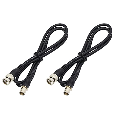 PNGKNYOCN Cabo coaxial BNC macho para fêmea de 3 pés cabo de extensão CCTV (2 unidades)