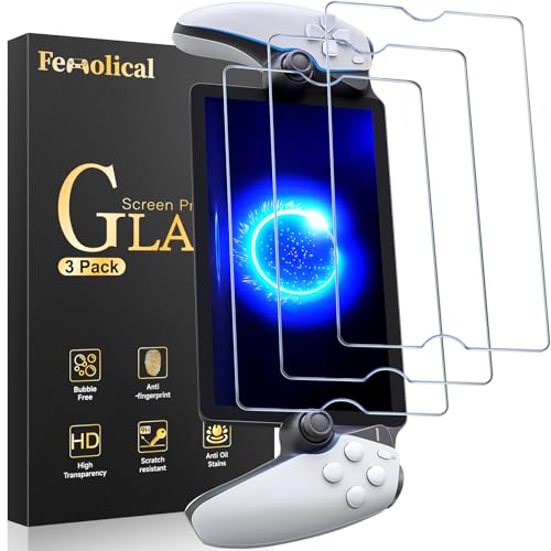 Fenolical 3 protetores de ecrã compatíveis com PS5 PlayStation Portal, protetor de ecrã para PS5 PlayStation Portal [Anti-riscos] [sem bolhas] [HD Clear] [dureza 9H]