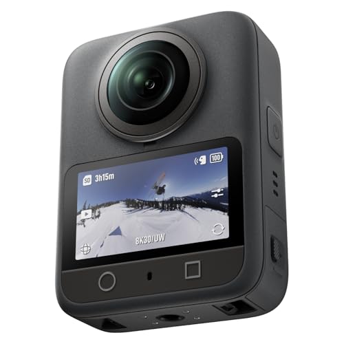 DJI Osmo 360 Pack Standard, câmara 360 com imagem 360° de 1 polegada, vídeo 360° em 8K nativo, foto 360° de 120 MP, gravação 8K de 100 min, submergível, câmara de ação para desportos, vlog