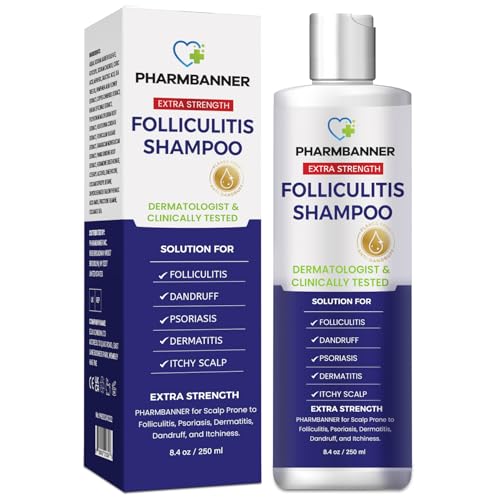 PHARMBANNER Shampoo antifúngico para foliculite, dermatite seborreica, psoríase do couro cabeludo, alivia a coceira e o couro cabeludo seco