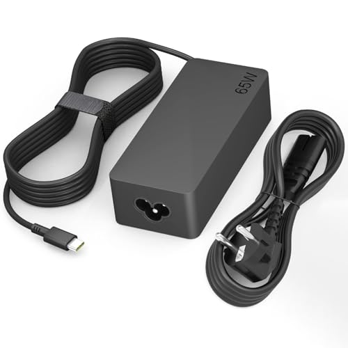 Cargador USB C de Repuesto para Ordenador portátil, 65 W, para Lenovo Thinkpad/Yoga/Chromebook, ADLX65YDC2A Lenovo Laptop Charger (10ft)