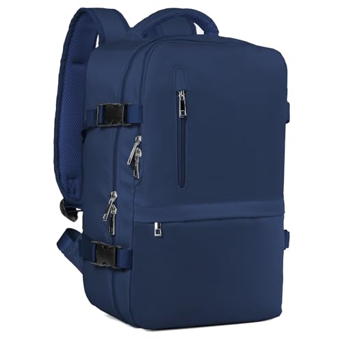 Hayayu Mochila viagem cabine avion 40 x 20 x 25, mochila de cabine para Ryanair 40 x 20 x 25 malas de viagem cabine mochilas 40 x 20 x 25 mochila de viagem cabine 20 L com orifício de carga e bolso