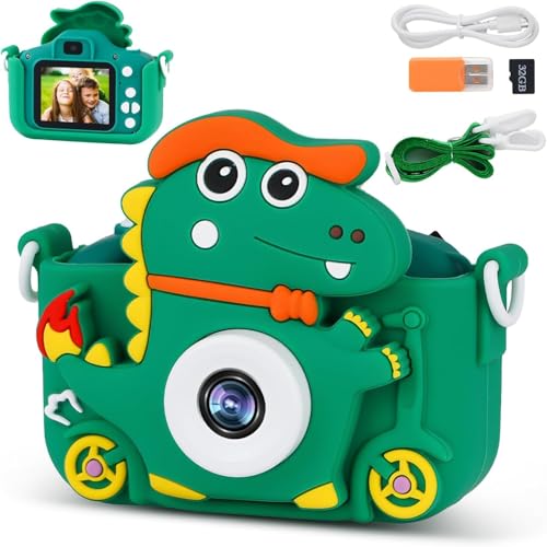 PHNIXGAM Câmara para crianças, câmara digital, câmara de fotos de 2 polegadas, ecrã HD para meninos e meninas, selfie, inclui cartão TF de 32 GB para 3 a 8 anos, presente de aniversário, brinquedo