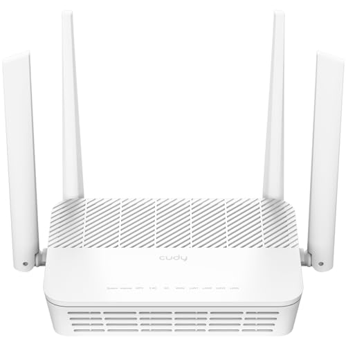 Cudy AX3000 2,5 G, Dupla banda Wi-Fi 6 meses Router, 2,5 G, 4 portas Gigabit RJ45, 4 antenas de 5 dBi, MU-MIMO, OpenVPN, Zerotier, Ipsec, Cudy App