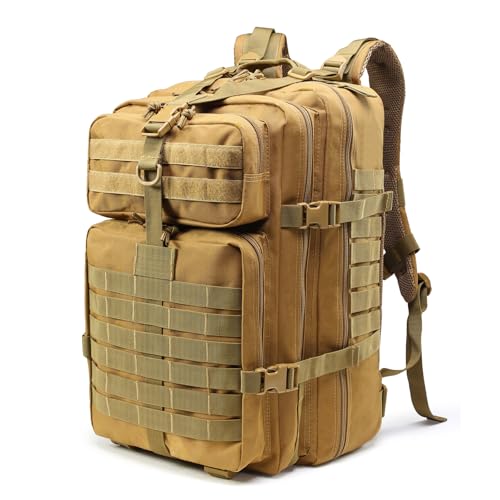 Mochila tática militar 45 l, pacote de assalto molde de grande capacidade impermeável bolsa para exército, mochilas de marcha para emergências de 3 dias caça caminhadas campismo atividade ao ar livre