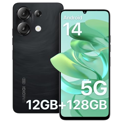 UMIDIGI G9 5G Smartphone, Android 14 telemóvel, 90HZ Octa Core, 12 (6 + 6) GB+128 GB telemóveis, ecrã 6,75", câmara 50 MP, Face & Fingerprint Unlock, bateria 5000 mAh, GPS, Dual SIM 5G Telefone