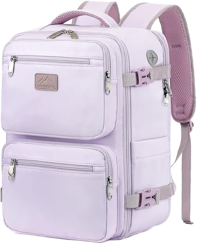 LYNXCHER Mochila viagem cabine avião para Ryanair Easyjet homem mulher mochila de mão viagem mala, lilás