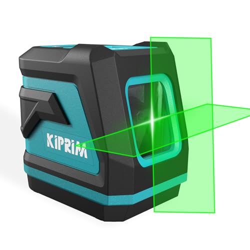 Nível laser automático, Kiprim LV8 nível laser verde com 3 modos (auto-velação, manual e de pulso), possui maior visibilidade e brilho ajustável, pilhas e estojo de transporte incluídos