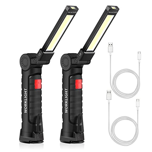 ONEVER Lanterna elétrica recarregável USB luz de trabalho da lanterna LED portátil para náutico COB magnético gancho de campismo exterior auto-escritório