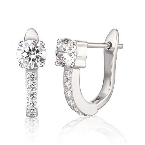Limerencia Pendientes Aro Titanio, Pendientes Hipoalergénico Médico de 10 mm con Zirconia Brillante