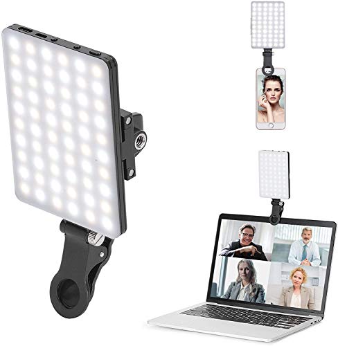 Newmowa 60 LED luz de vídeo, 3200-5600K 3 modos de iluminação e brilho 10 níveis regulável CRI95 portátil Light para telefone, iPhone, Android, iPad, computador portátil