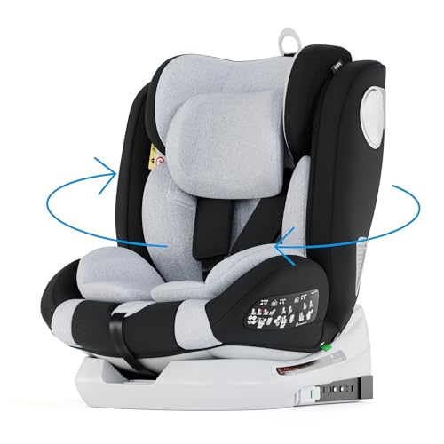 Babify Onboard Isofix Cadeira de carro para bebés e crianças, 0 meses, 12 anos, adequada de 40-150 cm, ajustável em 360º, assento portátil e seguro i-Size ECE R129