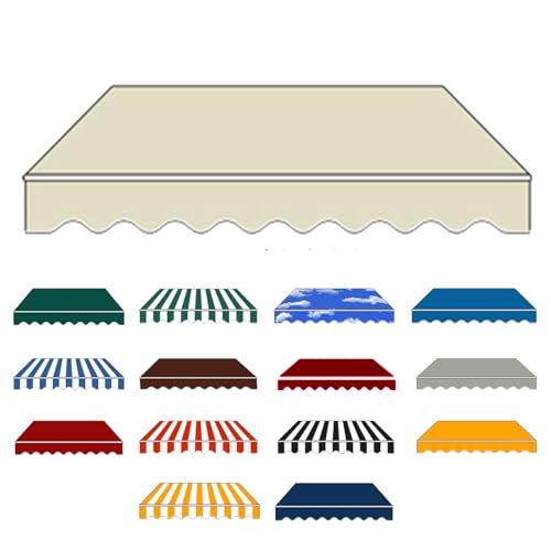 Toldo articulado impermeável, proteção solar, toldo para varanda: com moldura grossa, toldo extensível manual, prático e inoxidável, proteção UV (creme, 2 x 1,5 m)