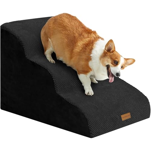 Trhillsbrad - Escada para cães pequenos, 3 degraus, altura 40 cm, espuma de alta densidade, capa lavável e base antiderrapante