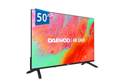 Daewoo 50DM65UV Smart TV 4K UHD de 50 polegadas, sem molduras, HDR10, áudio Dolby, compatível com assistente de voz Alexa e Google