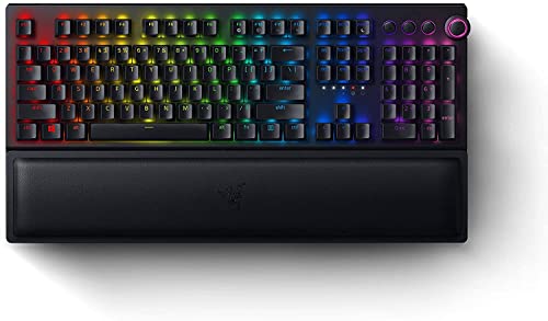 Razer BlackWidow V3 Pro (Interruptor verde) - teclado mecânico sem fios para jogos de altura completa (Interruptores mecânicos clicky, iluminação de roma RGB, apoios para os pulsos) design dos EUA |