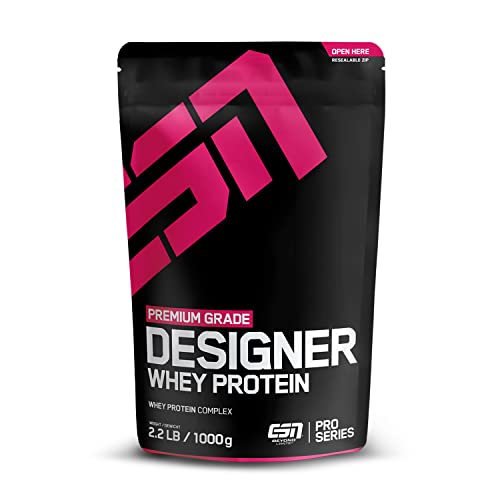 ESN Designer Whey Protein Powder, chocolate, 1 kg, até 23 g de proteína por porção, ideal para desenvolver e manter a massa muscular