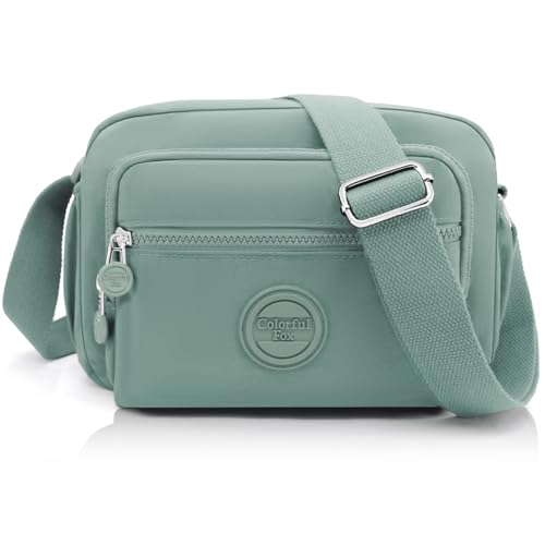 GOUNNU Bolsa de tiracolo mulher médio leve bolsa cruzada nylon impermeável vários bolso crossbody casual com alça ajustável mulher multi tiracolo para trabalho viajar compras