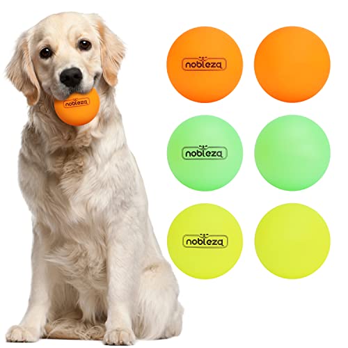 Nobleza Bola brinquedo cão, 6 unidades bola luminosa cães, bola interativa para cães, adequada para todas as raças de cães, luminosa no escuro (D6 cm)