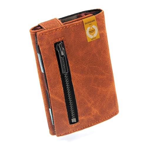GUGGIARI® Carteira de couro para homem de qualidade - carteira macia com porta-moedas, carteira e porta-cartões - carteiras para homem, carteira RFID anti-roubo - carteiras para homem, carteira homem