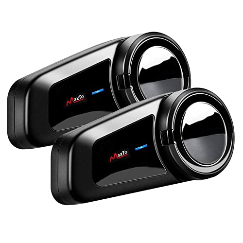 Intercomunicador capacete mota auriculares, intercomunicador de 6-Way grupos Bluetooth QSPORTPEAK M2 1000M para capacete, emparelhamento universal, Siri/FM, impermeável sistema de comunicação mota