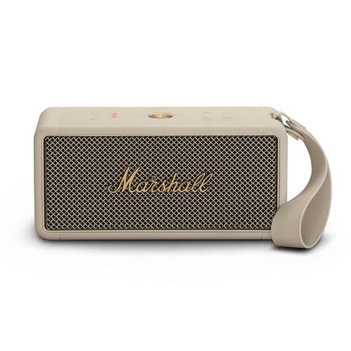 Marshall Middleton - Altifalante Bluetooth sem fios portátil (20 horas de leitura portátil, impermeável, IP67, cor creme