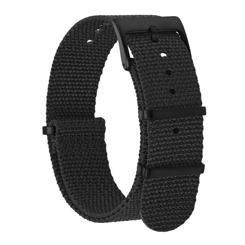 BISONSTRAP Correias de relógio de nylon para homens, correias militares de uma só peça, 18 mm 20 mm 22 mm